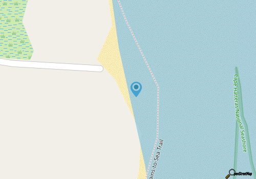 Beachfront on Hatteras Island in Rodanthe, NC map location