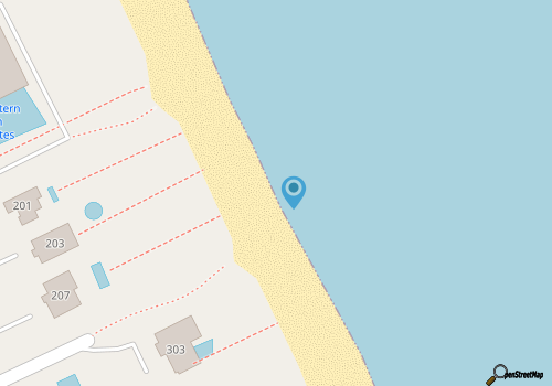 Starboard semi-oceanfront duplex 100 feet from the beach, with no road to cross! map location