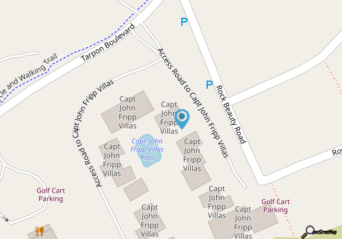 322 Capt. John Fripp Villa- Resort Access and Golf Cart Included! Great central island location! map location