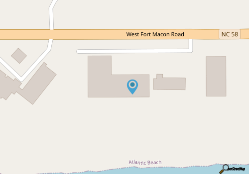 Atlantic Beach Beachside Studio Getaway_Kitchen_Pool map location