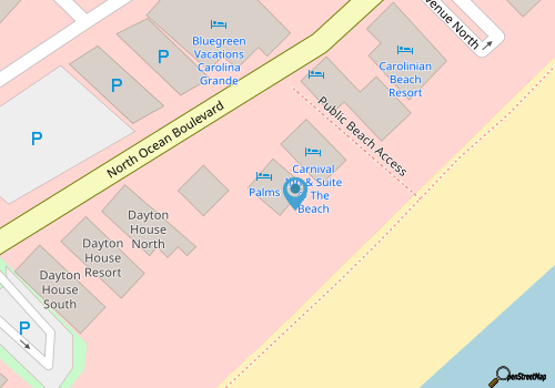Direct Oceanfront- Palms resort map location