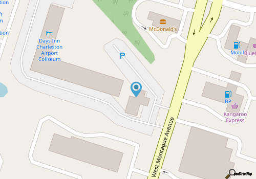 Days Inn Charleston Airport Coliseum map location