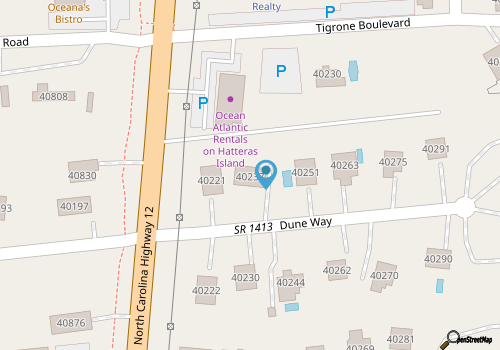 Raised home near the beach with deck, washer/dryer, outdoor shower, central a/c map location