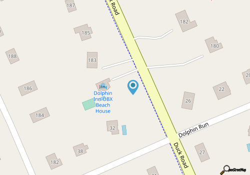 DolphinInnOBX- 7BR, Pirate Ship, Steps to Ocean, Pool, Golf, Gym, Pickleball, map location