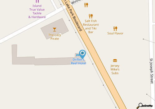 Lazy Pirate Island Sports Grill map location