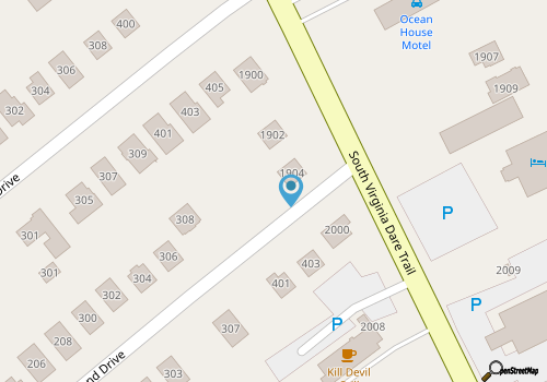 1904- The Yancey Cottage by First Flight Rentals map location