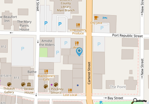 ArtLoft Historic Loft Apartment located in the heart of Downtown Beaufort map location