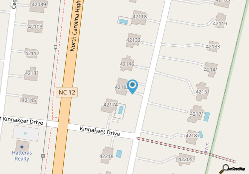 Semi-Oceanfront Avon Retreat Steps to Beach map location