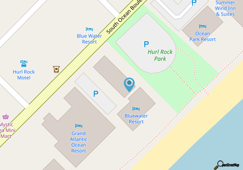 Bluewater Resort's King Honeymoon Suite map location