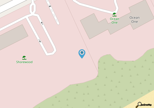 Relaxing ocean-view condo with on-site pool, private balcony & central AC map location