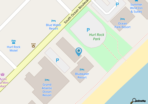 Oceanview condo with pool, hot tub, private balcony & direct beach access map location