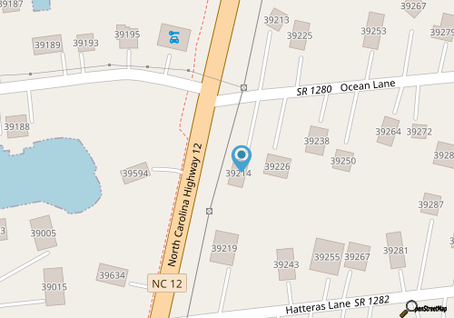 Classic Hatteras Island beach cottage, only a 5 minute stroll to the beach map location
