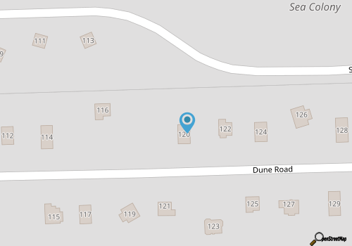 Duck beach cottage with ocean and sound views and private pool map location