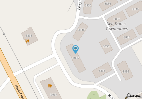 Cozy Kitty Hawk Condo with beautiful beach inspired décor and community amenities map location