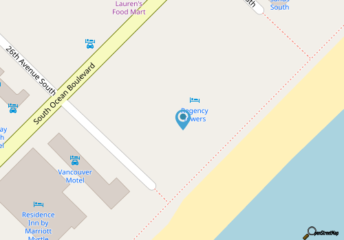 Regency Towers 207: 3  BR, 3  BA Condominium in Myrtle Beach, Sleeps 8 map location
