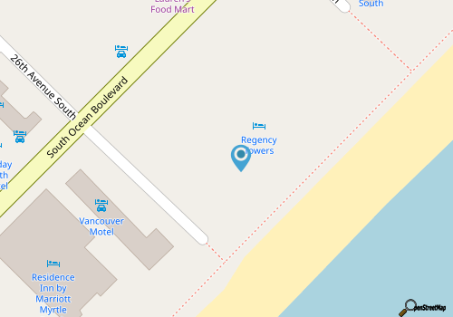 Large two bedroom condo with two balconies overlooking the beach map location