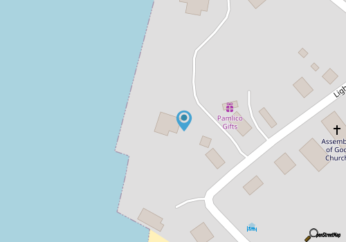 Old Pamlico Inn Site:  Large waterfront home with dock, amazing views map location