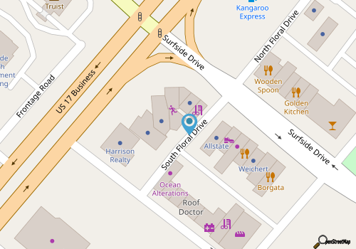 7'3 Surfboard Rental map location