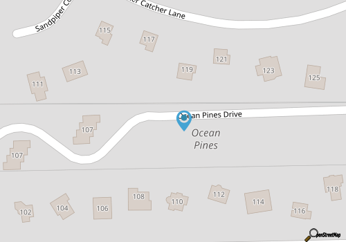 Ocean Pines, oceanfront resort with private beach map location