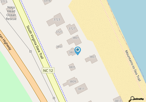 Gillam Cottage | Oceanfront | Nags Head | Sleeps 8 map location