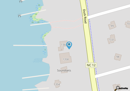 2816 - Tranquil Sound 4-bed 4.5-bath soundfront home in Duck, NC, private pool, hot tub, game room map location