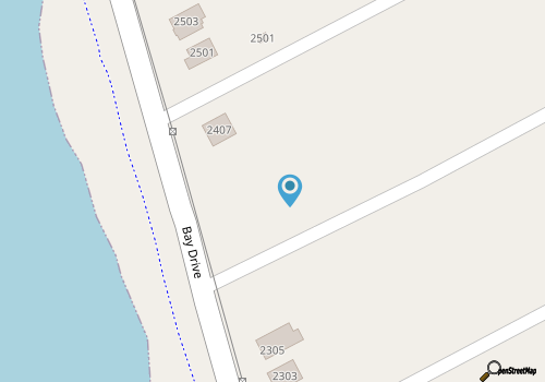 Kitty Hawk Bay Home in Kill Devil Hills, Outer Banks NC, with Bay View map location