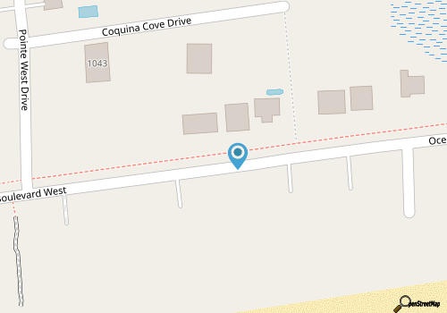  1034 Ocean Blvd W. 2nd row beach home with a pool. Steps away from beach map location