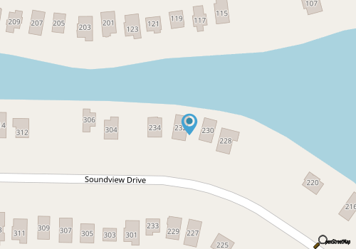 Charming retreat with waterfront views, beach access, pool, & private hot tub map location