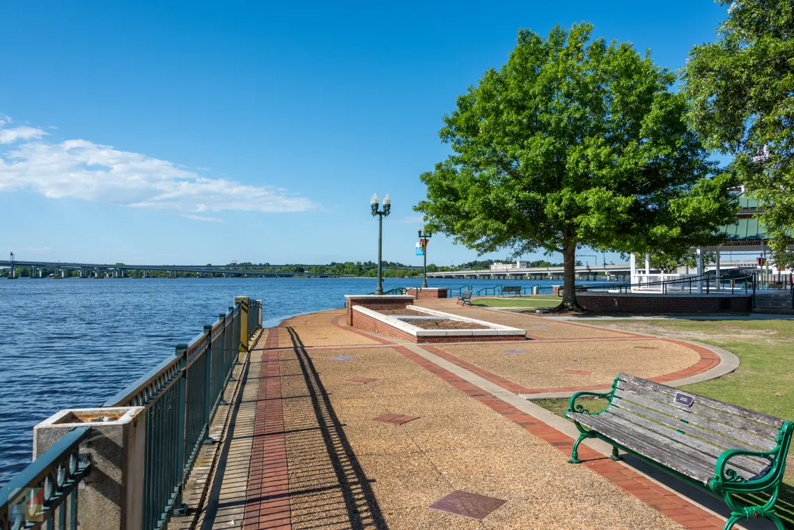 Swing set at Union Point Park in New Bern, NC
