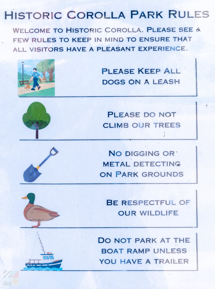 Historic Corolla Park Rules
