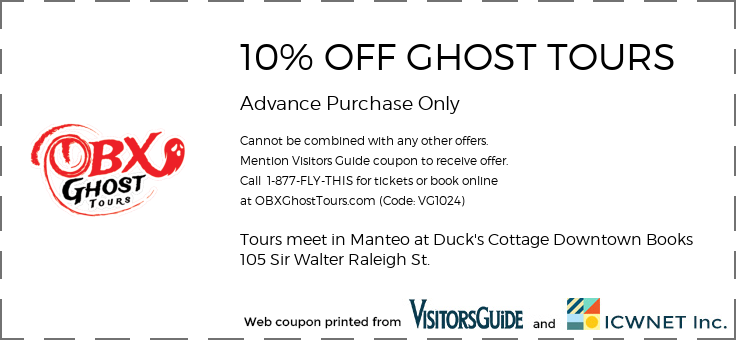 10% OFF GHOST TOURS Advance Purchase Only