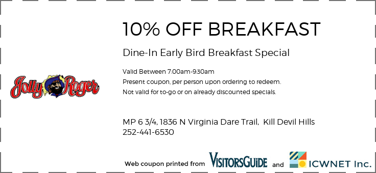 10% OFF BREAKFAST Dine-In Early Bird Breakfast Special