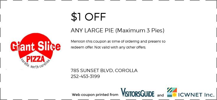 $1 OFF ANY LARGE PIE (Maximum 3 Pies)