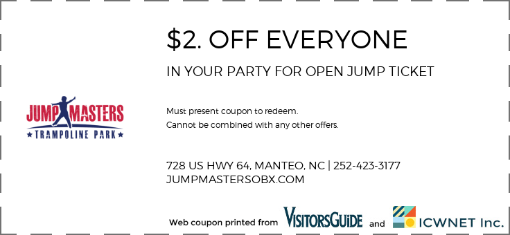 $2. OFF EVERYONE  IN YOUR PARTY FOR OPEN JUMP TICKET