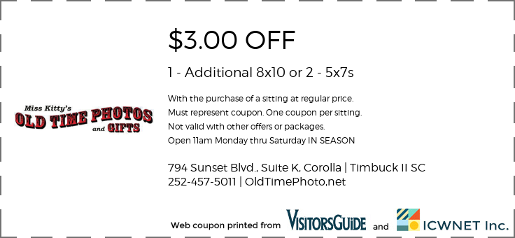 $3.00 OFF 1 - Additional 8x10 or 2 - 5x7s