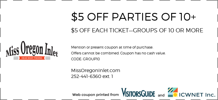 $5 OFF PARTIES OF 10+ $5 OFF EACH TICKET—GROUPS OF 10 OR MORE