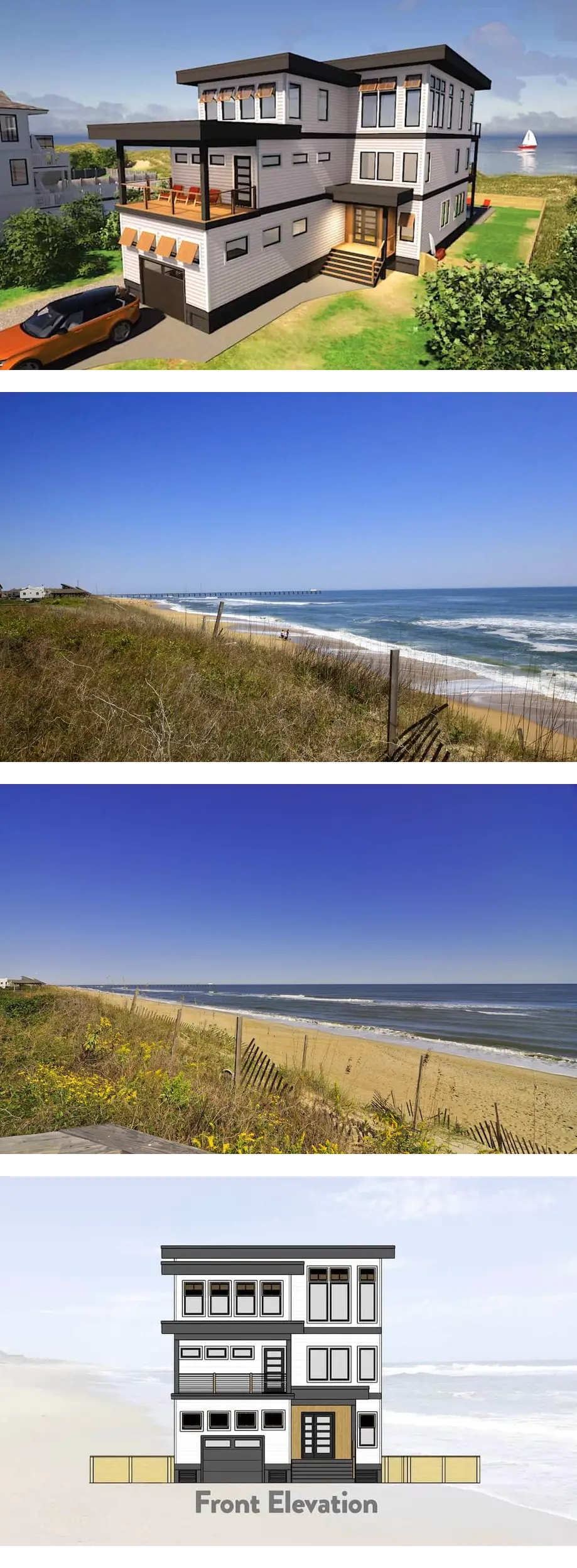 Oceanfront Outer Banks home with ocean v...