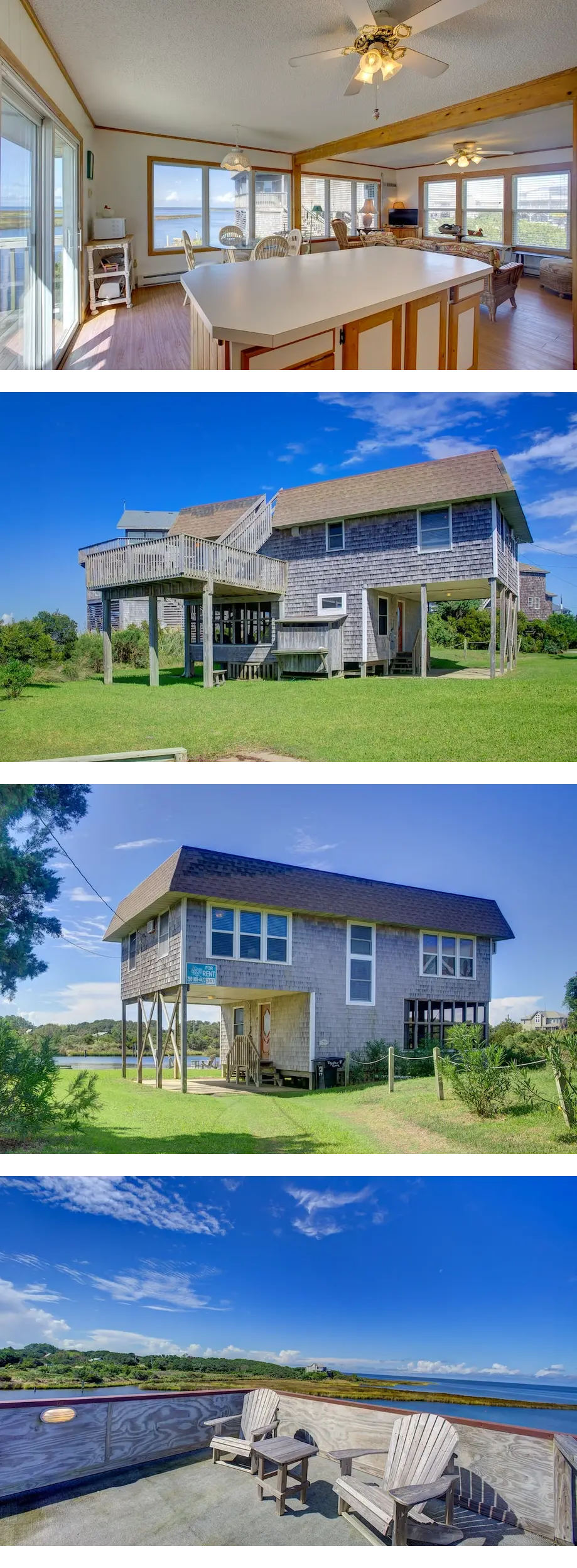 Cove-front home with rooftop deck, boat ...