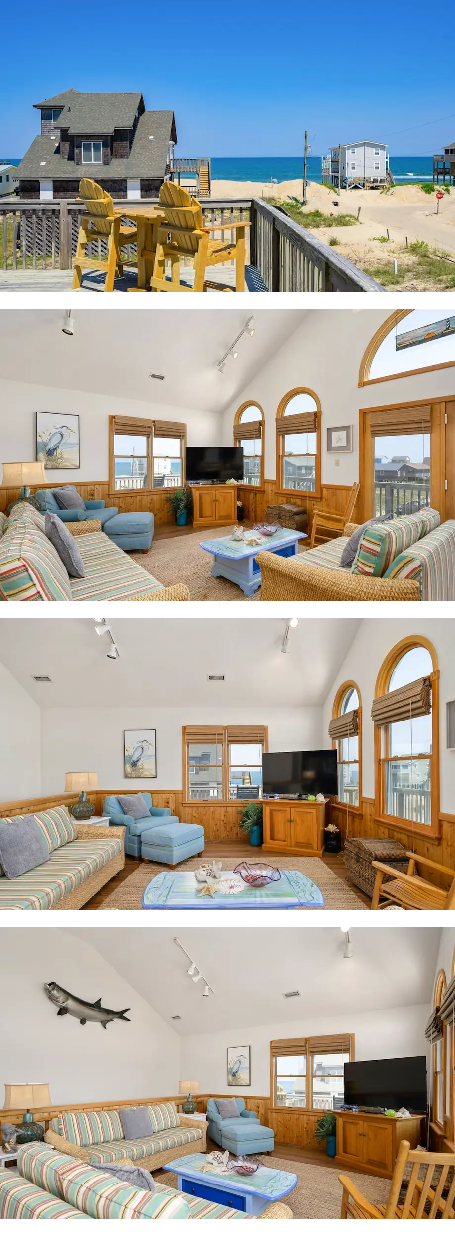 Ocean-view home with deck, screened porc...