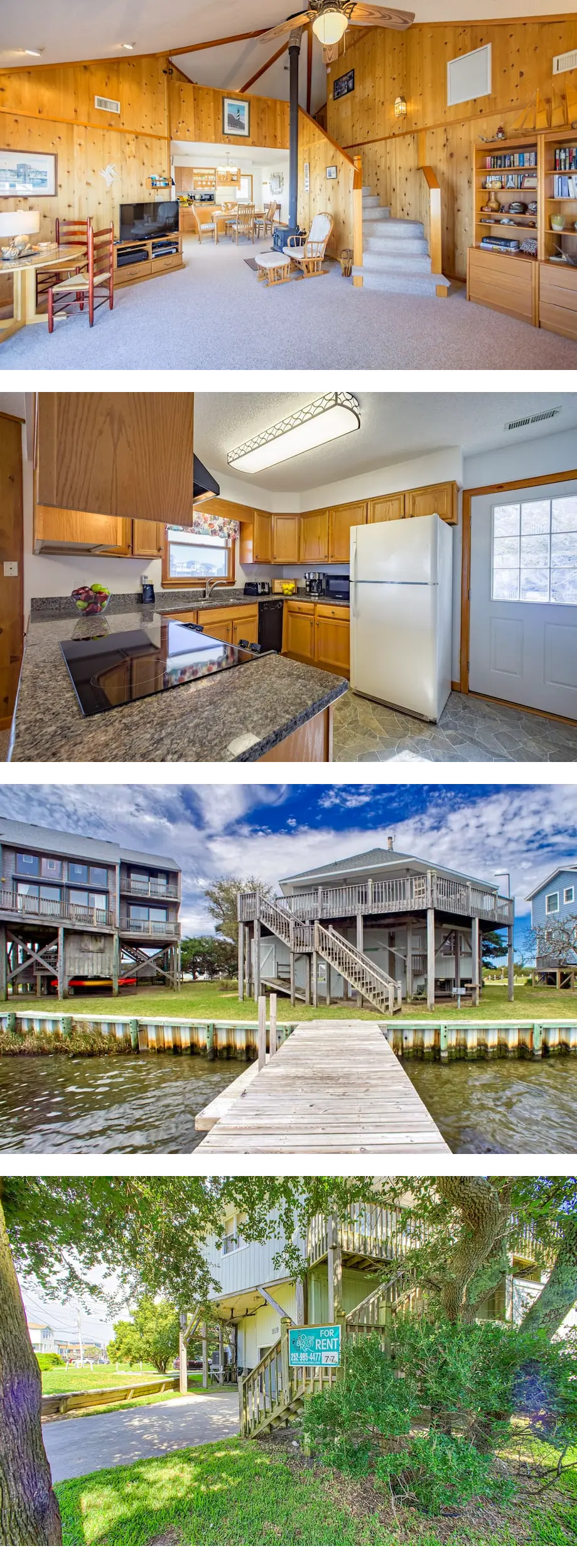 Sunny canal-front home w/deck, boat dock...