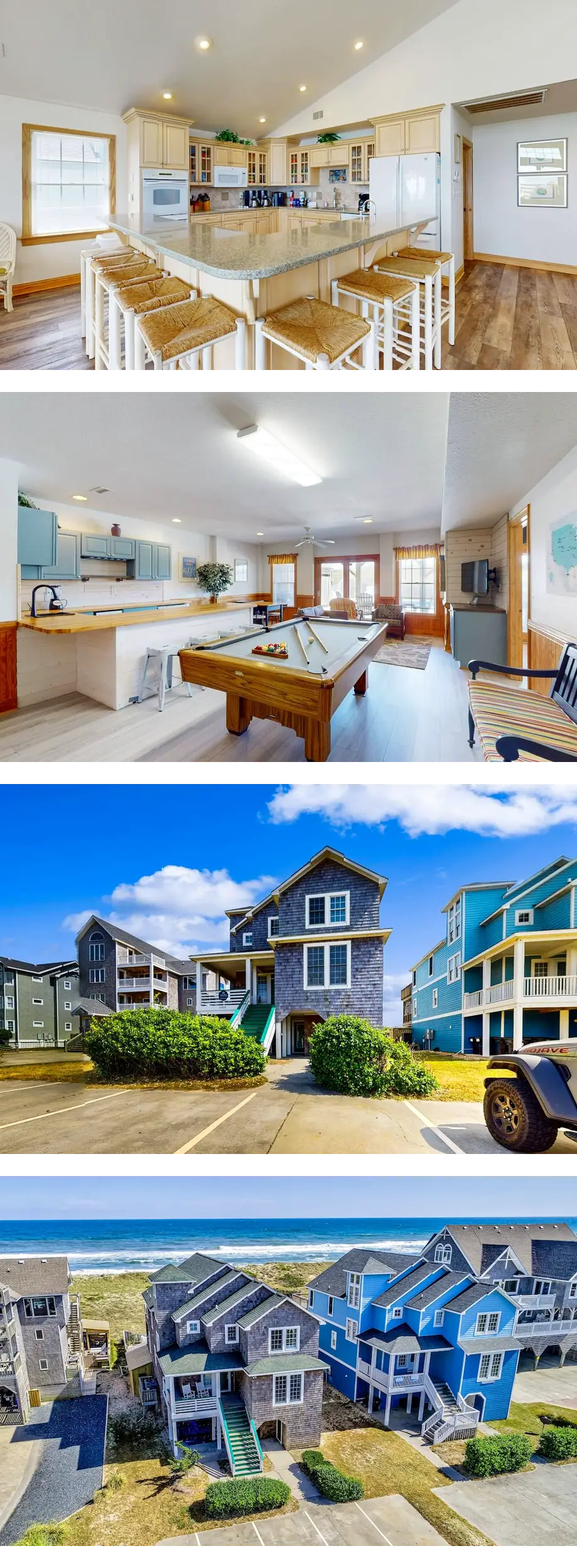 Three-story beachfront home with private...