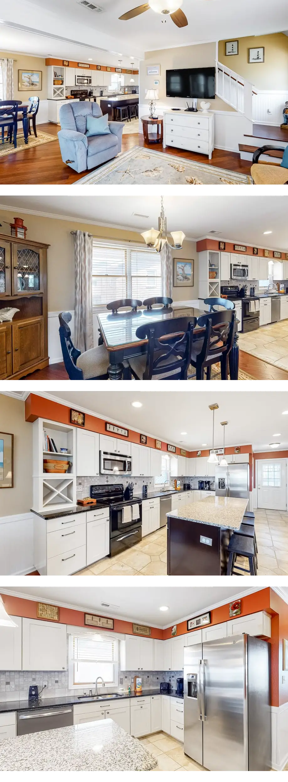 Coastal home with three decks, outdoor s...