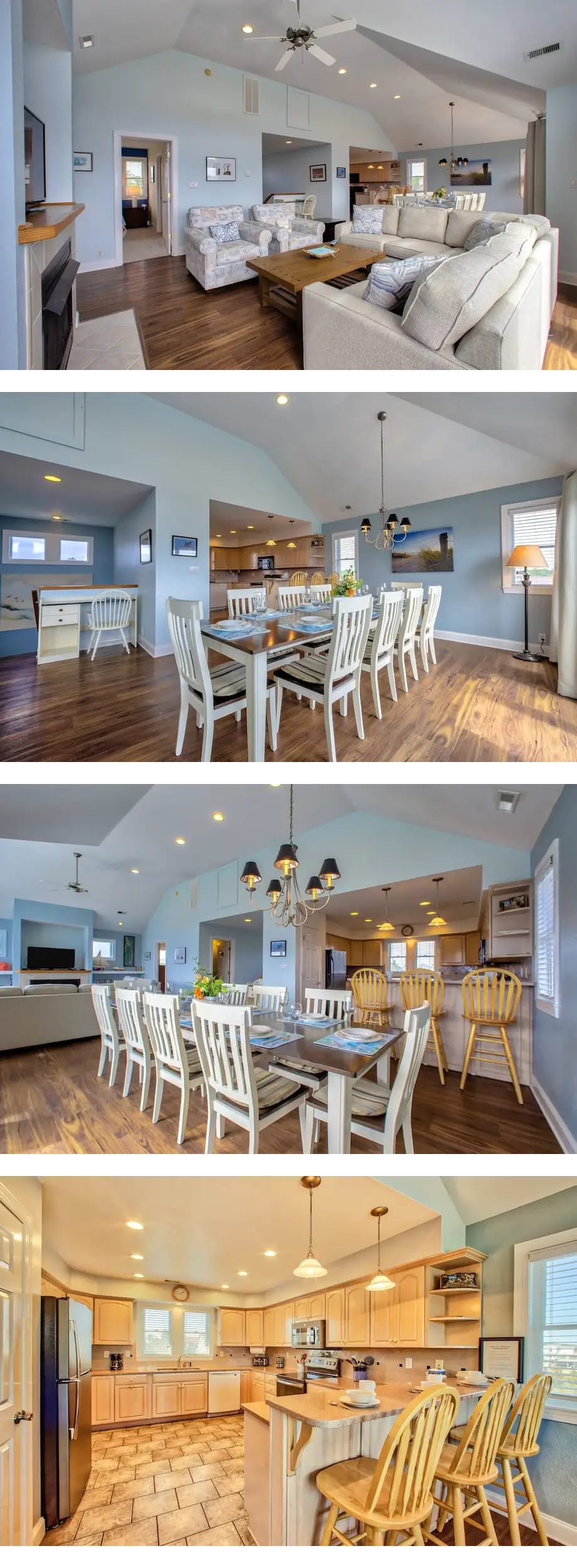 3-story home with multiple decks, grills...