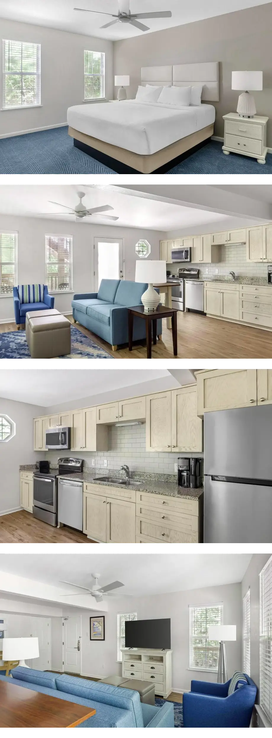 3 Spacious 1BR Suites: Full Kitchen & La...