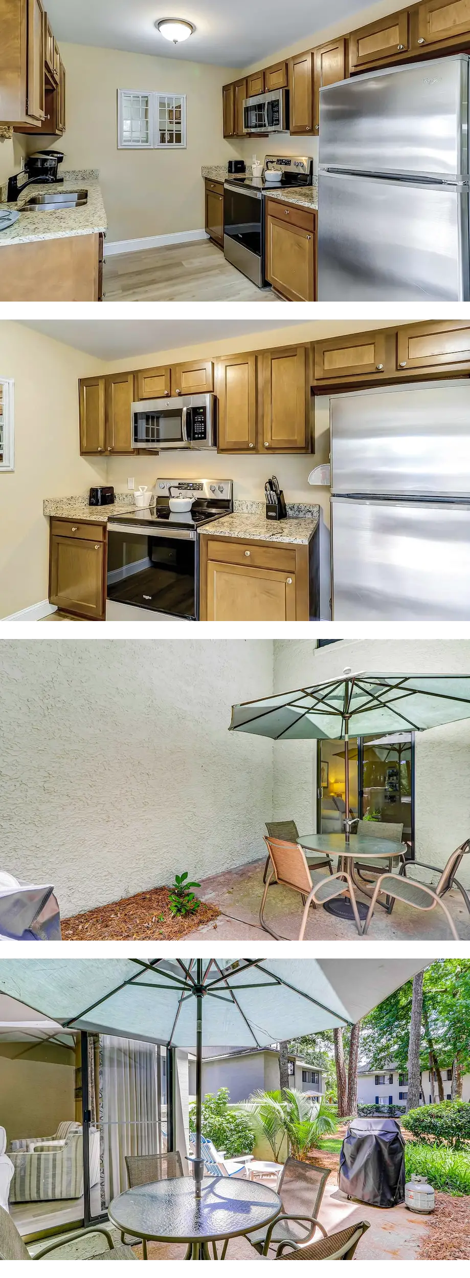 Two-story end condo with private patio, ...